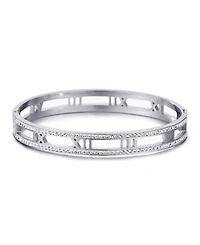 Adornia Tarnish Resistant Silver Roman Numerals Bangle