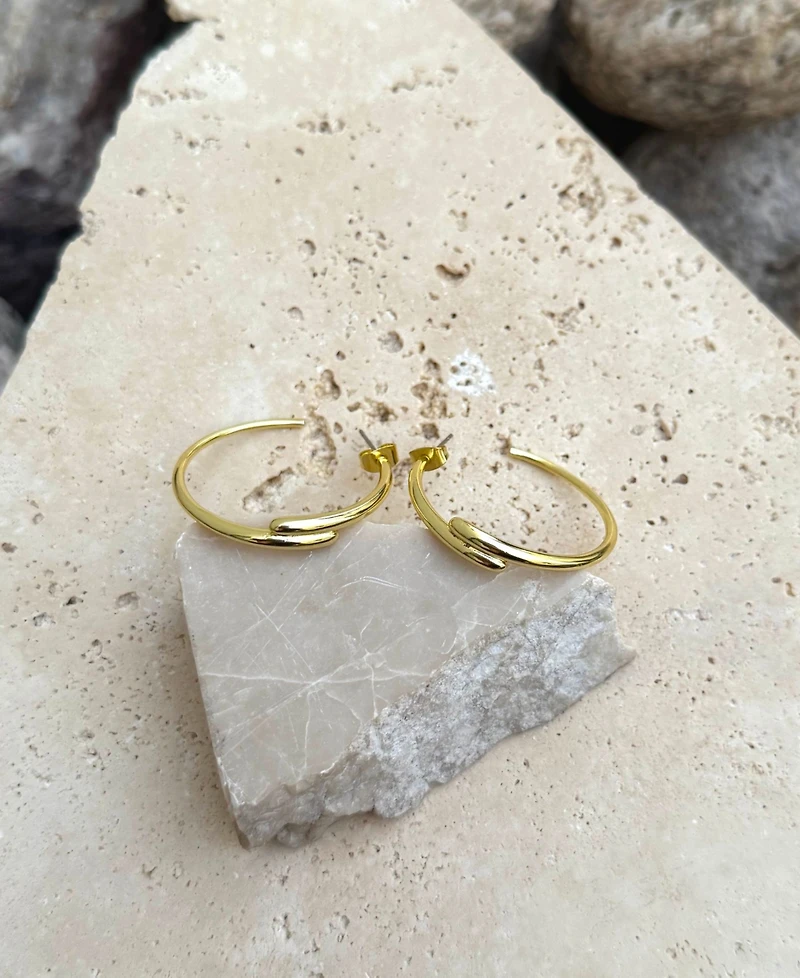 Adornia Gold Overlapping Hoop Earrings