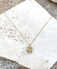 Adornia Gold Crystal Encrusted Flower Pendant Necklace