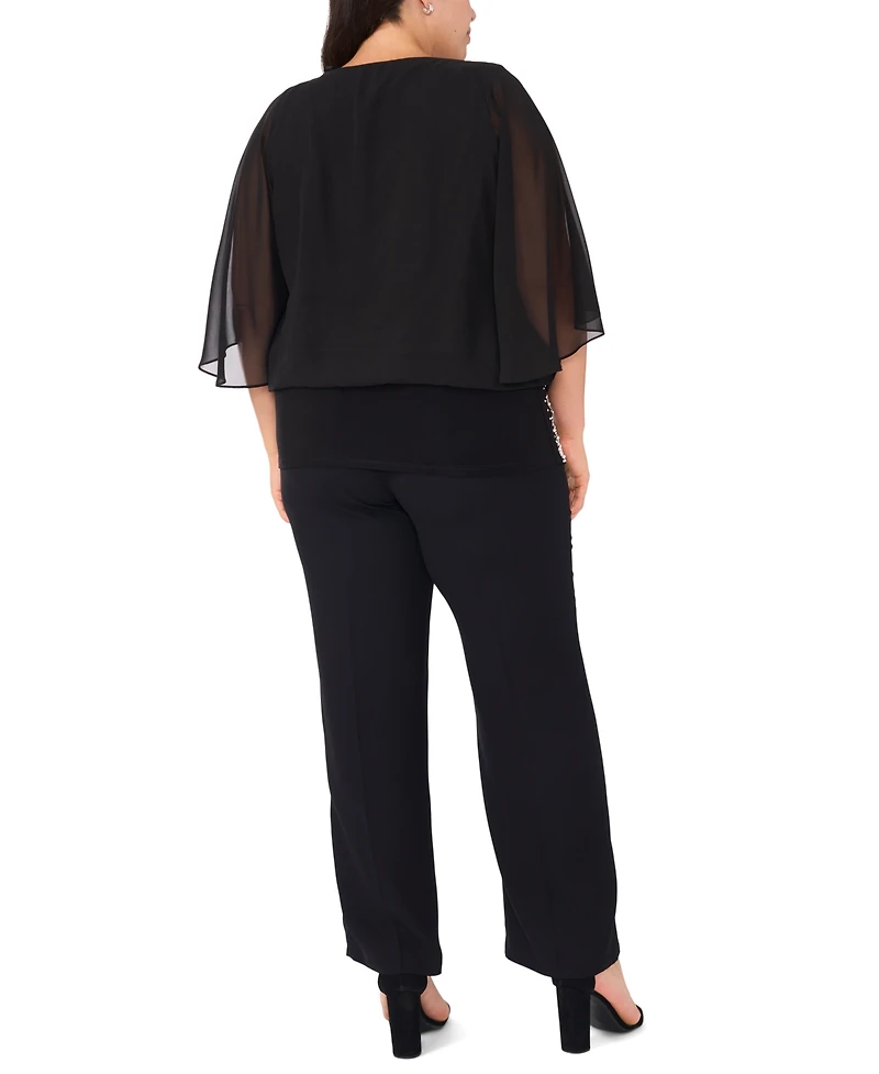 Msk Plus Embellished Chiffon Blouse