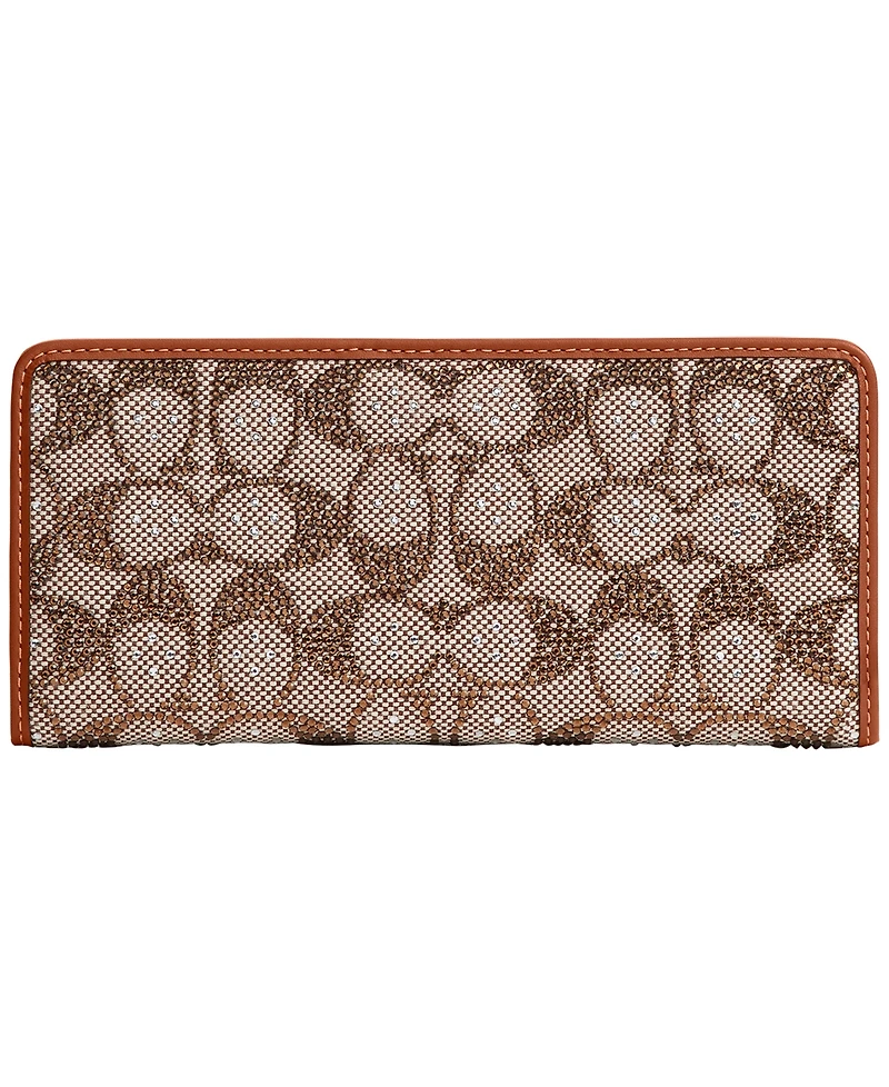 Coach Crystal Signature Jacquard Essential Slim Wallet