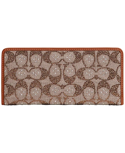Coach Crystal Signature Jacquard Essential Slim Wallet