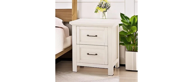 Westwood Design Westfield Traditional Nightstand in Brushed White Finish