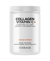 Codeage Collagen Peptides Powder + Vitamin C - 20g Grass-Fed Collagen Per Serving - Digestive Enzymes, Hyaluronic Acid, 18 Amino Acids