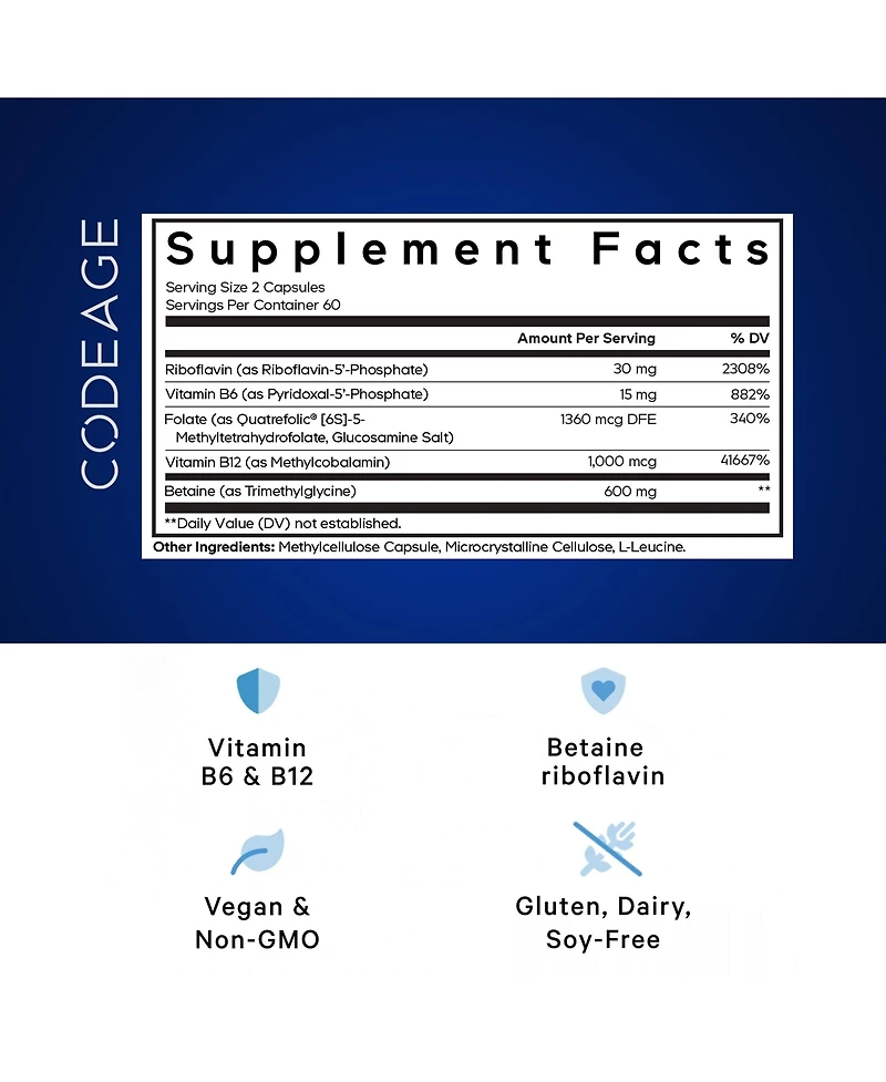Codeage Methylfolate B Complex Supplements
