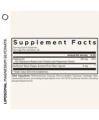 Codeage Liposomal Magnesium Glycinate Supplement - Magnesium Bisglycinate Pills - BioPerine Black Pepper - Liposomal Delivery
