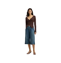 Cotton On Women's Trim Detail Long Sleeve Wrap Top