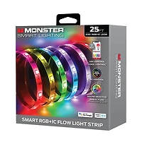 Monster 25 Ft. Sound Reactive Color Flow Indoor Led Light Strip with Razer Chroma Smart Sync