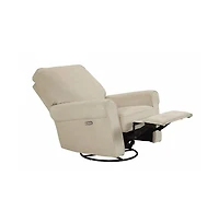 Westwood Design Savannah Wood Fabric Power-usb Glider Recliner in Ivory