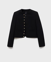 Mango Women's Buttoned Cropped Jacket