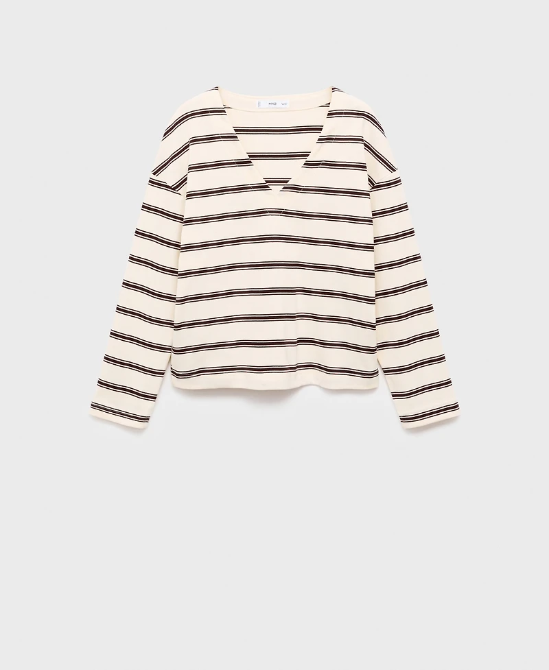 Mango Women's Striped Cotton-Blend Sweater