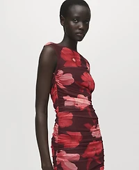 Mango Women's Asymmetrical Floral Dress