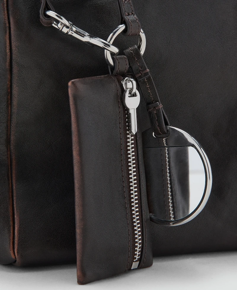 Mango Women's Charms Detail Leather Clutch