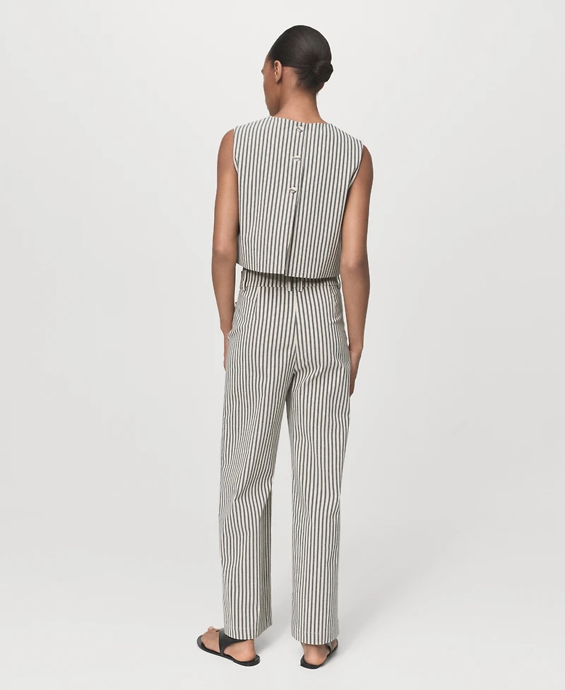 Mango Women's Pockets Striped Pants