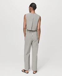 Mango Women's Pockets Striped Pants