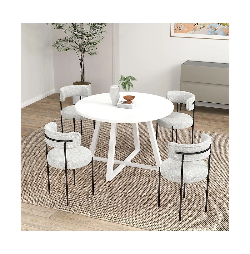 Roundhill Furniture Durban 5-Pc Round Dining Set