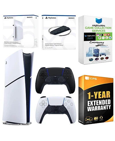 Sony PlayStation 5 Slim Digital Bundle with Disc Drive, Extra Controller, Vertical Stand