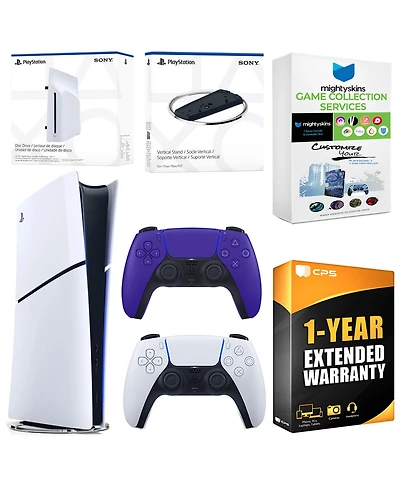 Sony PlayStation 5 Slim Digital Bundle with Disc Drive, Extra Controller, Vertical Stand
