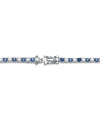 Genevive Sterling Silver with Colored Cubic Zirconia Tennis Bracelet