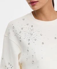 I.n.c. International Concepts Women's Embellished French Terry Sweatshirt, Macy's Exclusive