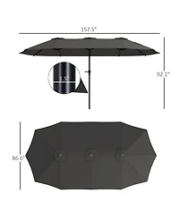 Outsunny 13 ft. Extra Large Patio Umbrella, UPF30+ Double Umbrella,