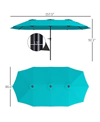 Outsunny 13 ft. Extra Large Patio Umbrella, UPF30+ Double
