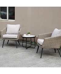 Boyel Living All-Aluminum Wicker Chair Chat Set - 3 Pieces