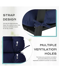Aoodor Tufted Rocking Chair Cushion, High Back Cushion with Waterproof and Fade-Resistant, Set of 2
