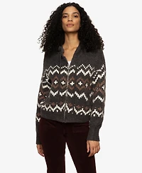 Sanctuary Women's Fairisle Zip-Up Hoodie Sweater