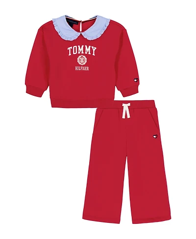 Tommy Hilfiger Baby Girls 2-Piece Fleece Top and Pants Set