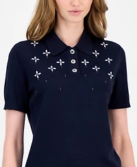 Tommy Hilfiger Women's Embellished Polo Sweater