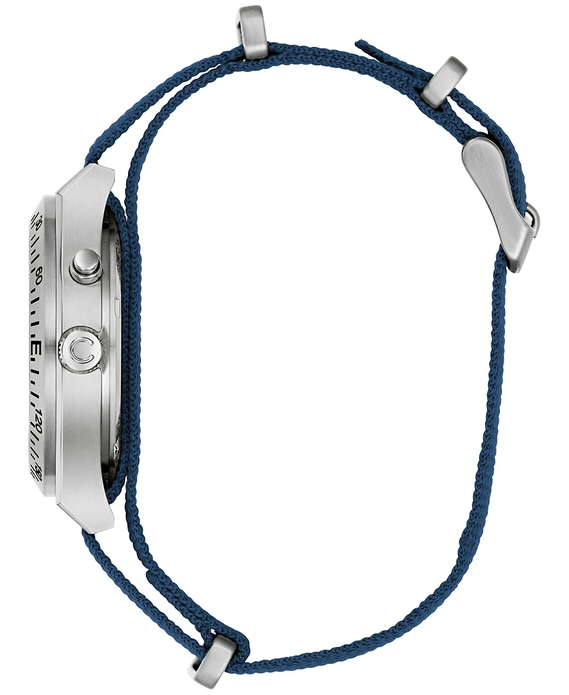 Caravelle Men's Vintage Casual Lite Up Blue Nylon Strap Watch, 39mm