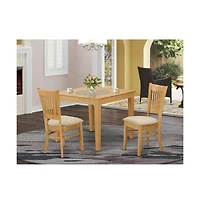 East West Furniture 3 Pc Dining room set - Kitchen dinette Table and 2 Dining Chairs