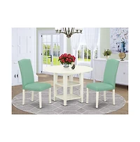 East West Furniture Dining Room Set Linen White
