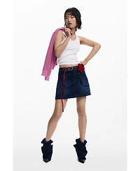 Desigual Women's Short denim skirt with belt