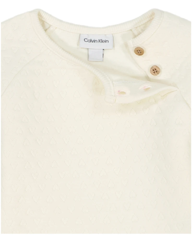 Calvin Klein Baby Girls 2-Piece Quilted Crewneck Top and Joggers set