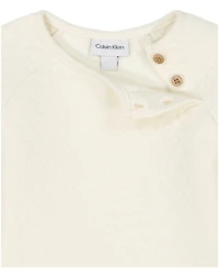 Calvin Klein Baby Girls 2-Piece Quilted Crewneck Top and Joggers set