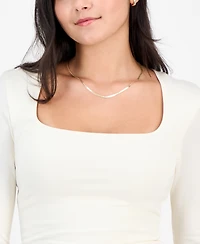 Pink Rose Juniors' Square-Neck Long-Sleeve Knit Top