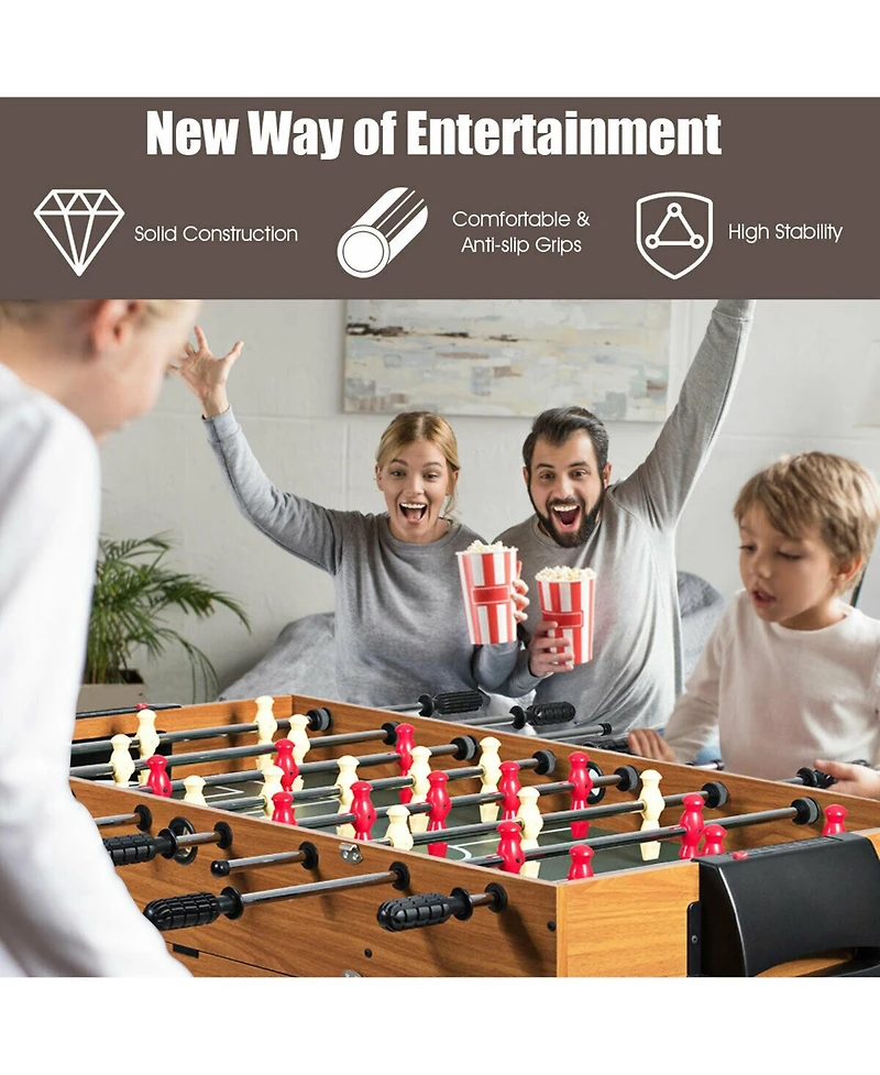 Gymax 48'' 3-In-1 Multi Combo Game Table Foosball Soccer Billiard Slide Hockey For Kids
