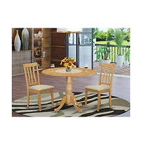 East West Furniture 3 PcTable and chair set - Kitchen dinette Table and 2 Kitchen Chairs