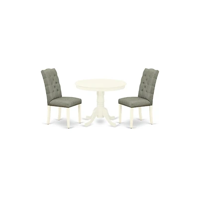 East West Furniture Dining Room Set Linen White