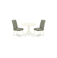 East West Furniture Dining Room Set Linen White