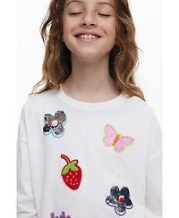 Desigual Girls's T-shirt with applique shapes