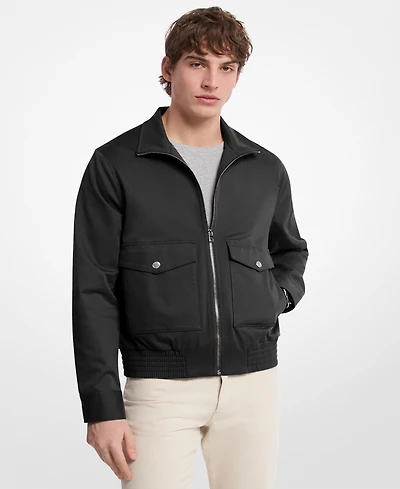 Michael Kors Men's Lightweight Long Sleeve Zip-Front Harrington Jacket