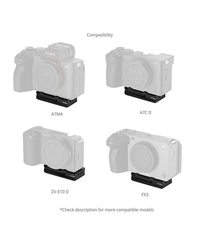 SmallRig Arca-Swiss Quick Release Mount Plate with AirTag Compartment for Select Sony Cameras, Black