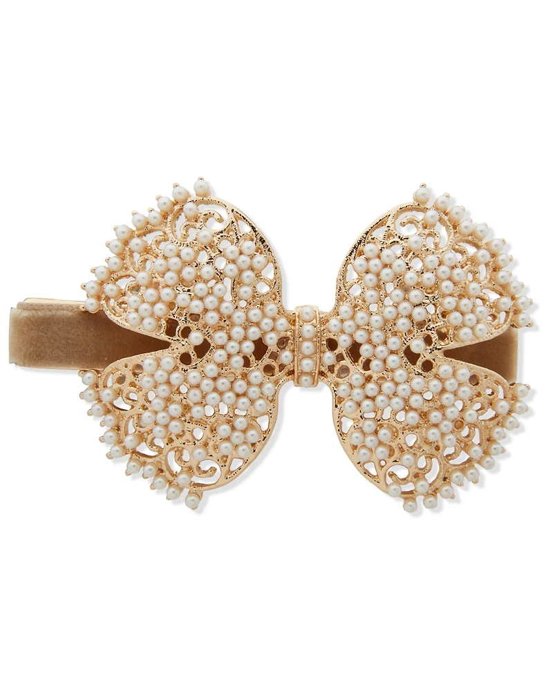 lonna & lilly Cubic Zirconia and Cultivated Pearl Bow Barrette
