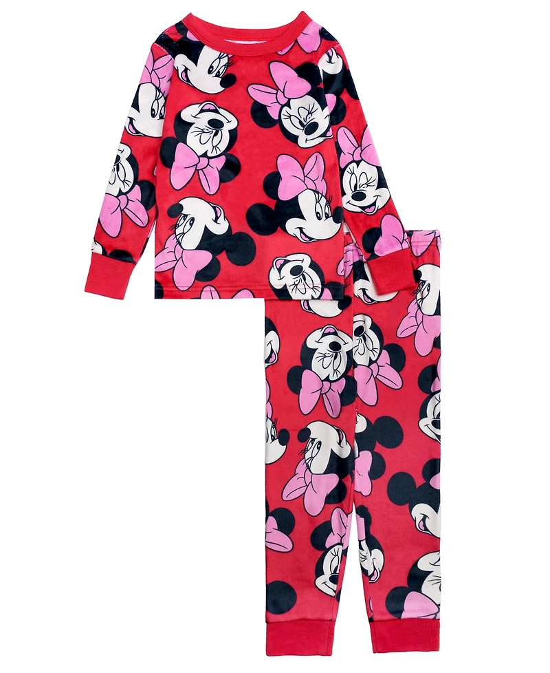 Ame Girls 2T-4T 2-Piece Minnie Mouse Print Top and Pants Pajama Set