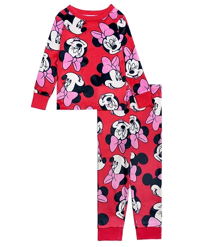 Ame Girls 2T-4T 2-Piece Minnie Mouse Print Top and Pants Pajama Set