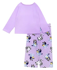 Ame Girls 2T-4T 2-Piece Bluey Top and Open Leg Pants Pajama Set