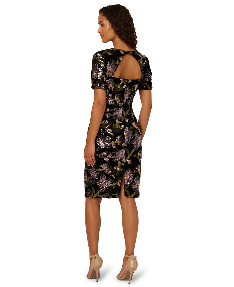 Adrianna Papell Women's Printed Sweetheart Neck Dress